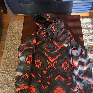 Men's Black and Orange dope snowboarding Patterned